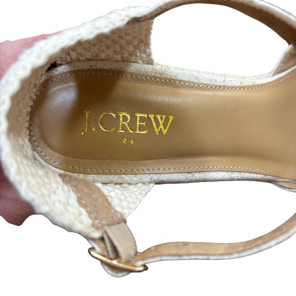 J Crew wedge heel espadrilles ankle strap high heels casual beachy heeled shoes - Picture 10 of 10